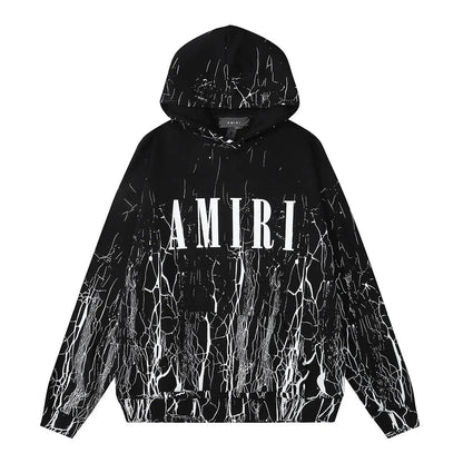 Autumn and Winter New360Gram AM1R1Cracked Classic Letters LOGO Printed cotton terry unisex hooded sweatshirt www.yupoo.site