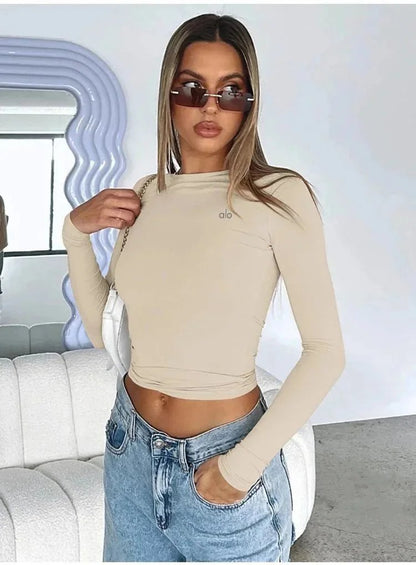 Yoga Clothing Cross-Border Trade Fitness Long Sleeve Base Layer Dance Versatile Quick-Dry Training Top Sports T Shirt-2573