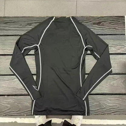 New sports bodysuit long sleeve men high elasticity base layer running fitness T Shirt Basketball Uniform Track and Field Training Top-0508