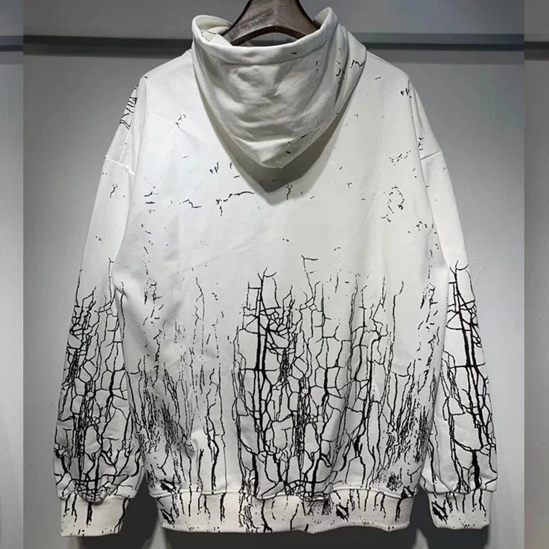 Autumn and Winter New360Gram AM1R1Cracked Classic Letters LOGO Printed cotton terry unisex hooded sweatshirt www.yupoo.site