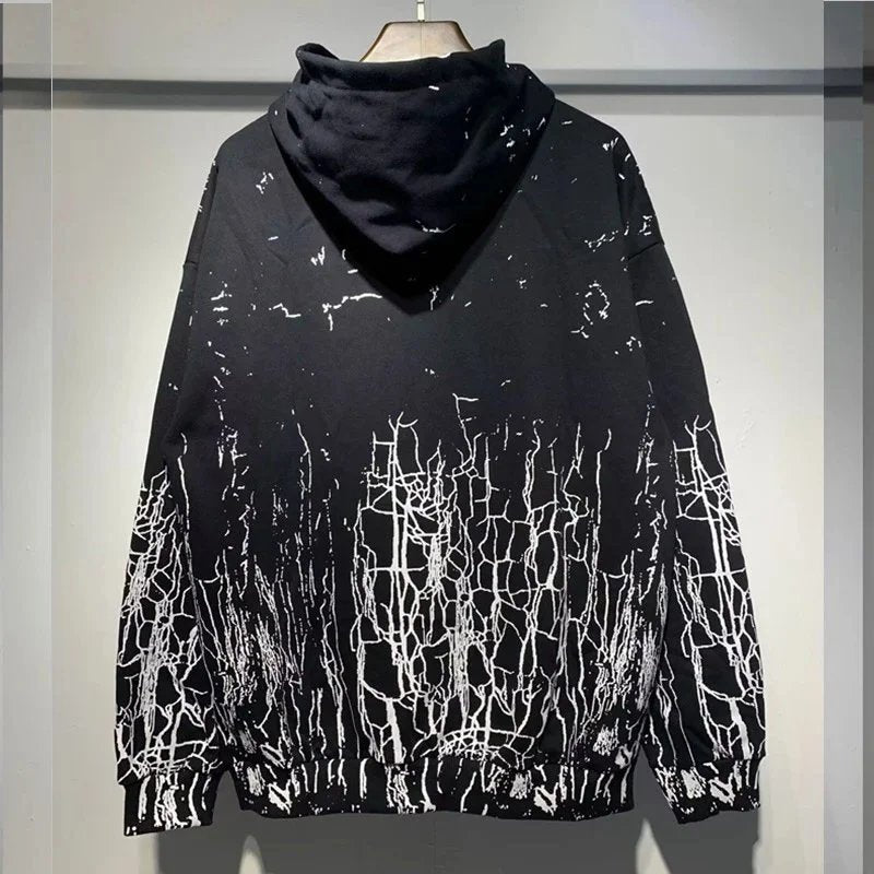 Autumn and Winter New360Gram AM1R1Cracked Classic Letters LOGO Printed cotton terry unisex hooded sweatshirt www.yupoo.site