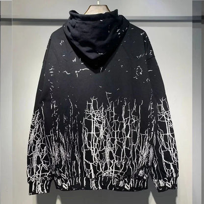 Autumn and Winter New360Gram AM1R1Cracked Classic Letters LOGO Printed cotton terry unisex hooded sweatshirt www.yupoo.site