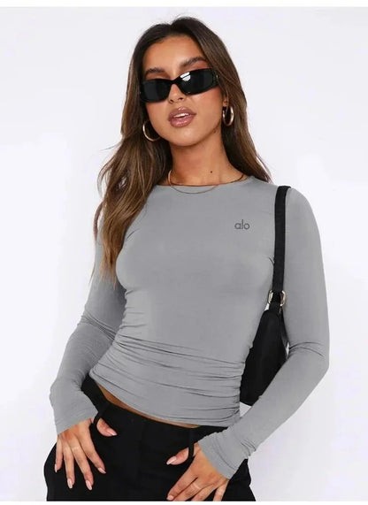 Yoga Clothing Cross-Border Trade Fitness Long Sleeve Base Layer Dance Versatile Quick-Dry Training Top Sports T Shirt-2573