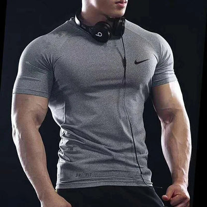 New sports bodysuit long sleeve men high elasticity base layer running fitness T Shirt Basketball Uniform Track and Field Training Top-0508