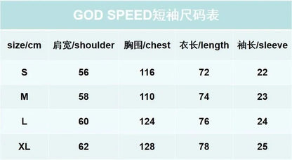 God spe**  Amig**Washed and distressed American street style unisex summer pure cotton loose retro short sleeve T Shirt-0445