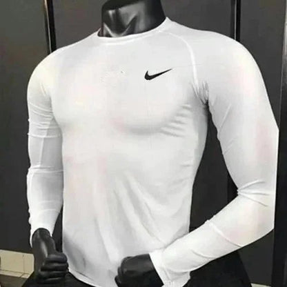 New sports bodysuit long sleeve men high elasticity base layer running fitness T Shirt Basketball Uniform Track and Field Training Top-0508