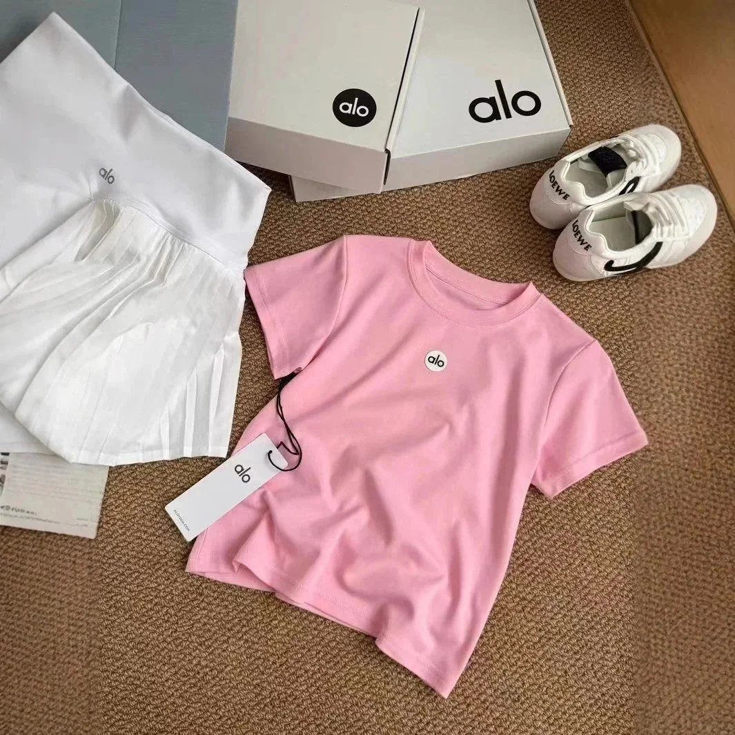 2025Spring and Summer New Simple Printed Slim Fit Round Neck Simple Letter Versatile Short Sleeve Casual T Shirt-2578