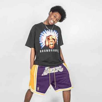 Washed Printed Men's Digital Direct Print Loose Short Sleeve T Shirt-2826