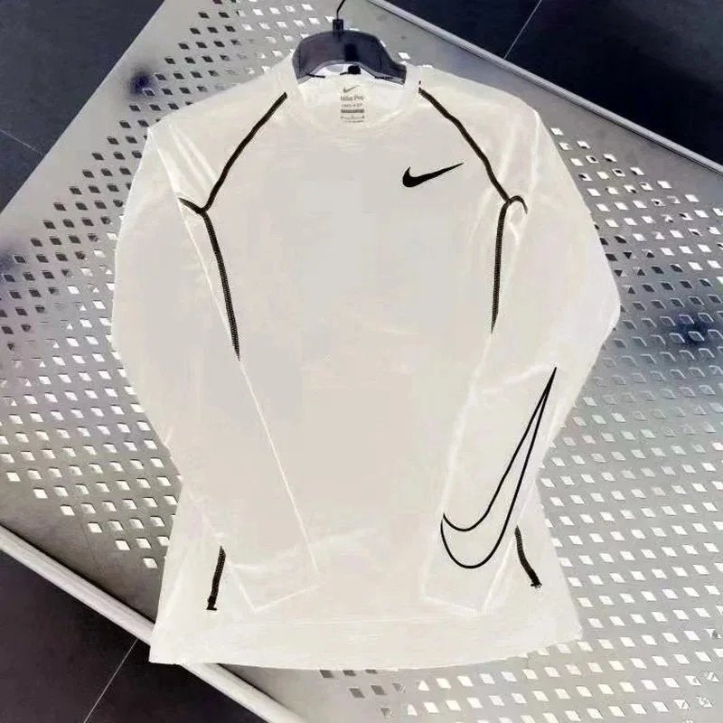 New sports bodysuit long sleeve men high elasticity base layer running fitness T Shirt Basketball Uniform Track and Field Training Top-0508