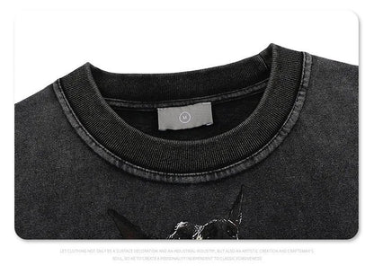 Animal Three Greyhounds Print Short Sleeve T Shirt-2782