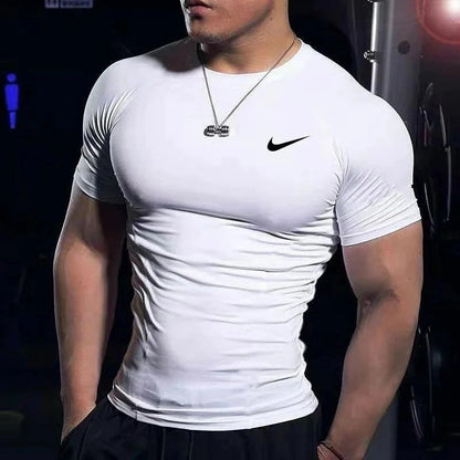 New sports bodysuit long sleeve men high elasticity base layer running fitness T Shirt Basketball Uniform Track and Field Training Top-0508