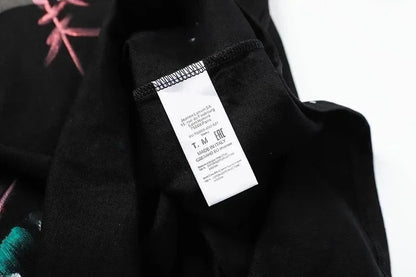 European and American Classic Style Embroidered Print Ink Splash Men's Short Sleeve T Shirt-1880