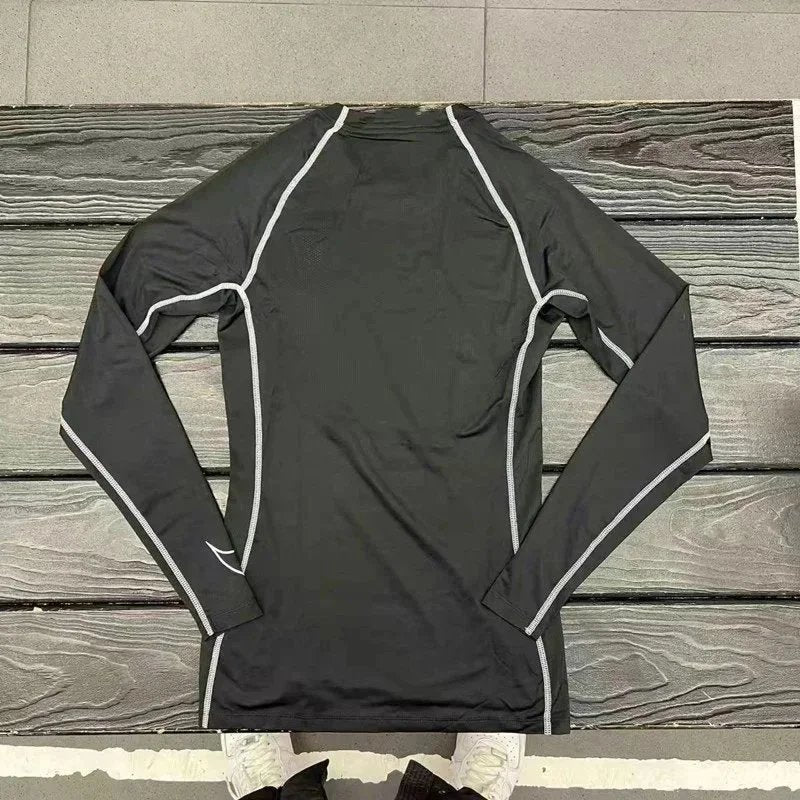New sports bodysuit long sleeve men high elasticity base layer running fitness T Shirt Basketball Uniform Track and Field Training Top-0508