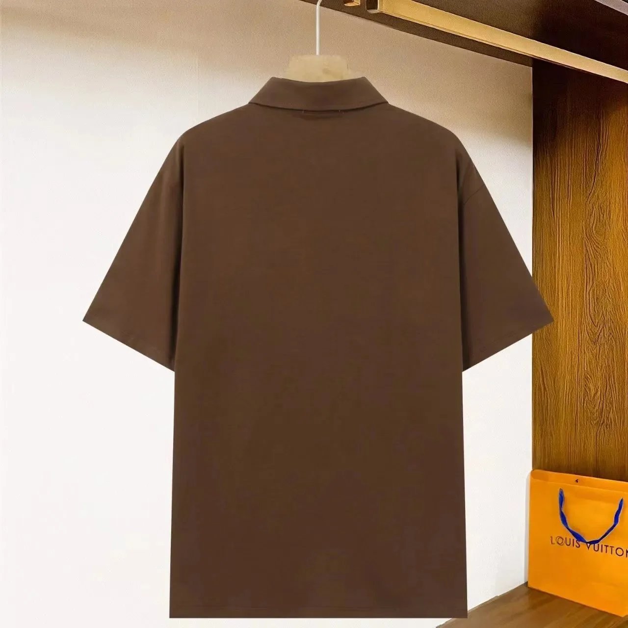 Men's Short Sleeve with Turn-down Collar T Shirt-2828