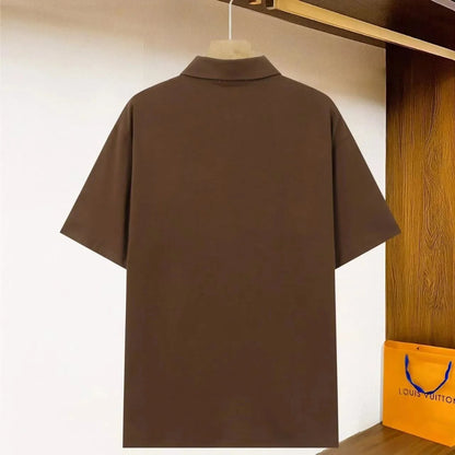 Men's Short Sleeve with Turn-down Collar T Shirt-2828