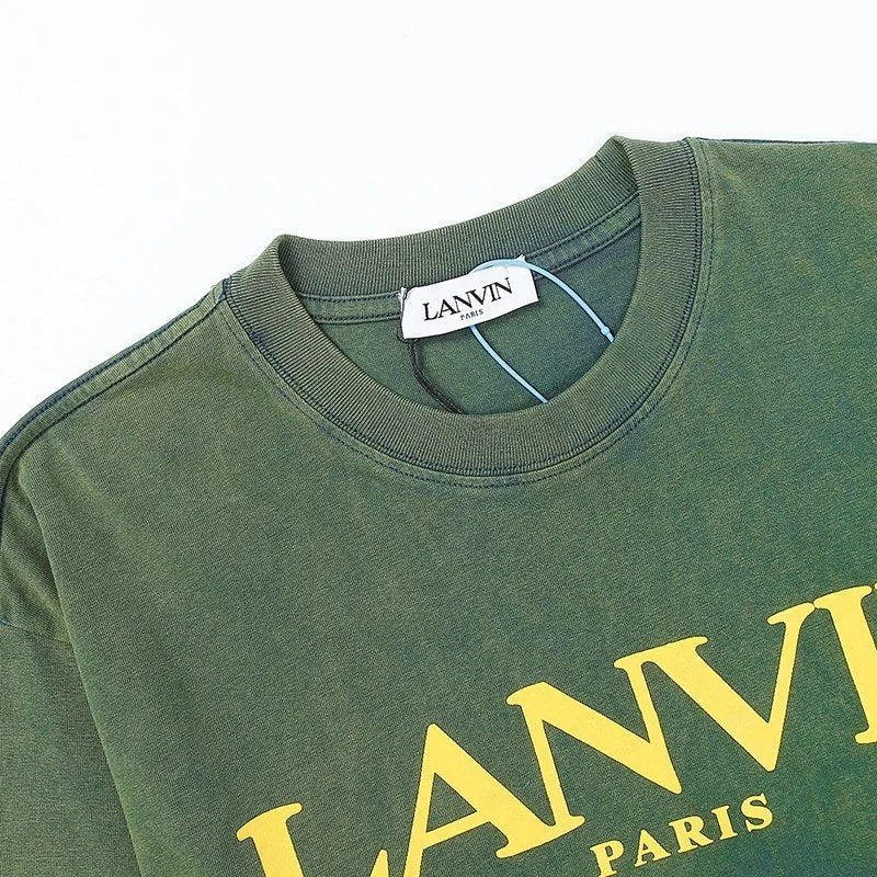 European and American Classic Style Embroidered Print Ink Splash Men's Short Sleeve T Shirt-1880