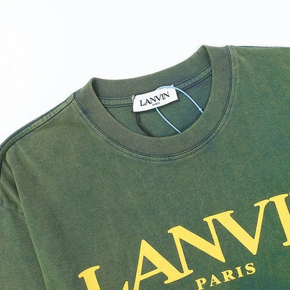 European and American Classic Style Embroidered Print Ink Splash Men's Short Sleeve T Shirt-1880