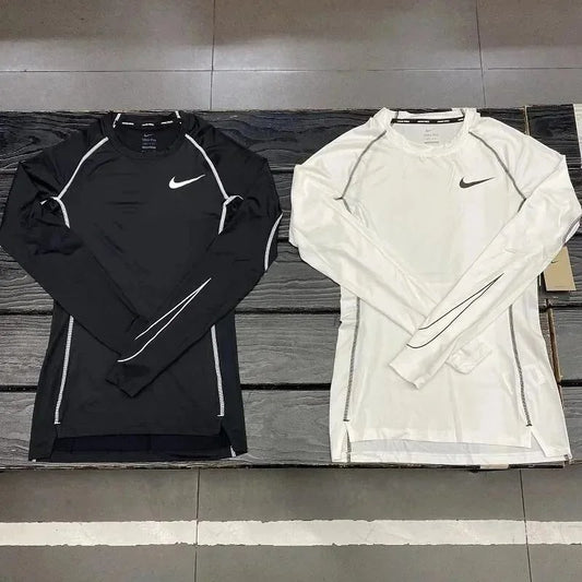 New sports bodysuit long sleeve men high elasticity base layer running fitness T Shirt Basketball Uniform Track and Field Training Top-0508
