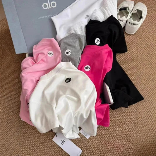 2025Spring and Summer New Simple Printed Slim Fit Round Neck Simple Letter Versatile Short Sleeve Casual T Shirt-2578