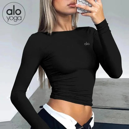 Yoga Clothing Cross-Border Trade Fitness Long Sleeve Base Layer Dance Versatile Quick-Dry Training Top Sports T Shirt-2573