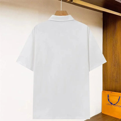 Men's Short Sleeve with Turn-down Collar T Shirt-2828