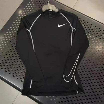 New sports bodysuit long sleeve men high elasticity base layer running fitness T Shirt Basketball Uniform Track and Field Training Top-0508