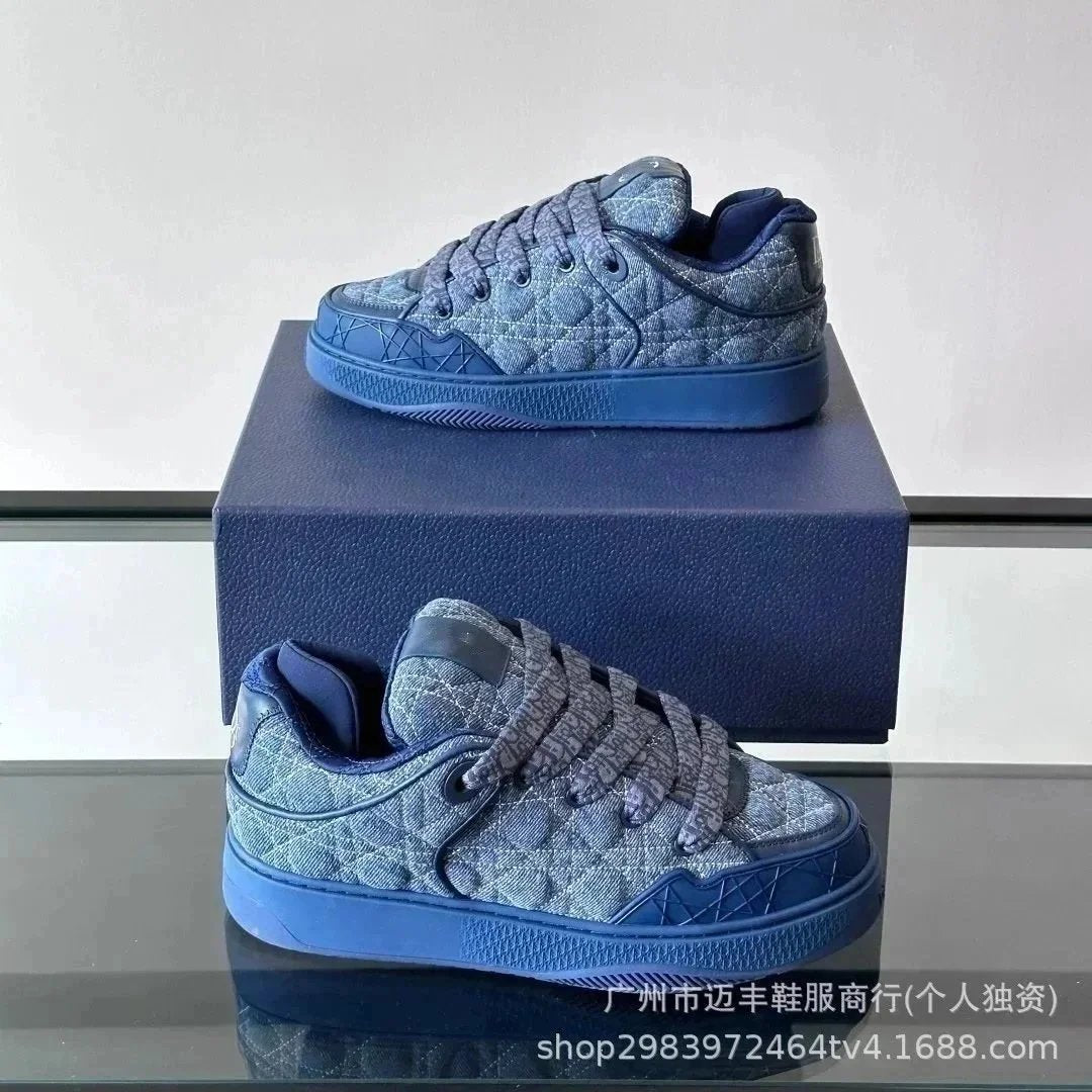 DAB9S Leather Rattan Weave Pattern Floral Pattern Embroidery Fashion sneakers-2922