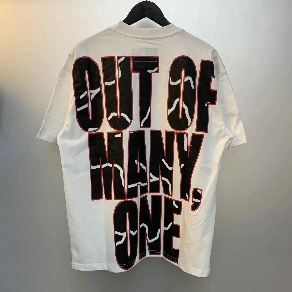 God spe**  Amig**Washed and distressed American street style unisex summer pure cotton loose retro short sleeve T Shirt-0445