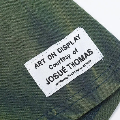 European and American Classic Style Embroidered Print Ink Splash Men's Short Sleeve T Shirt-1880