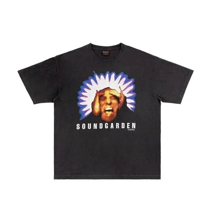 Washed Printed Men's Digital Direct Print Loose Short Sleeve T Shirt-2826