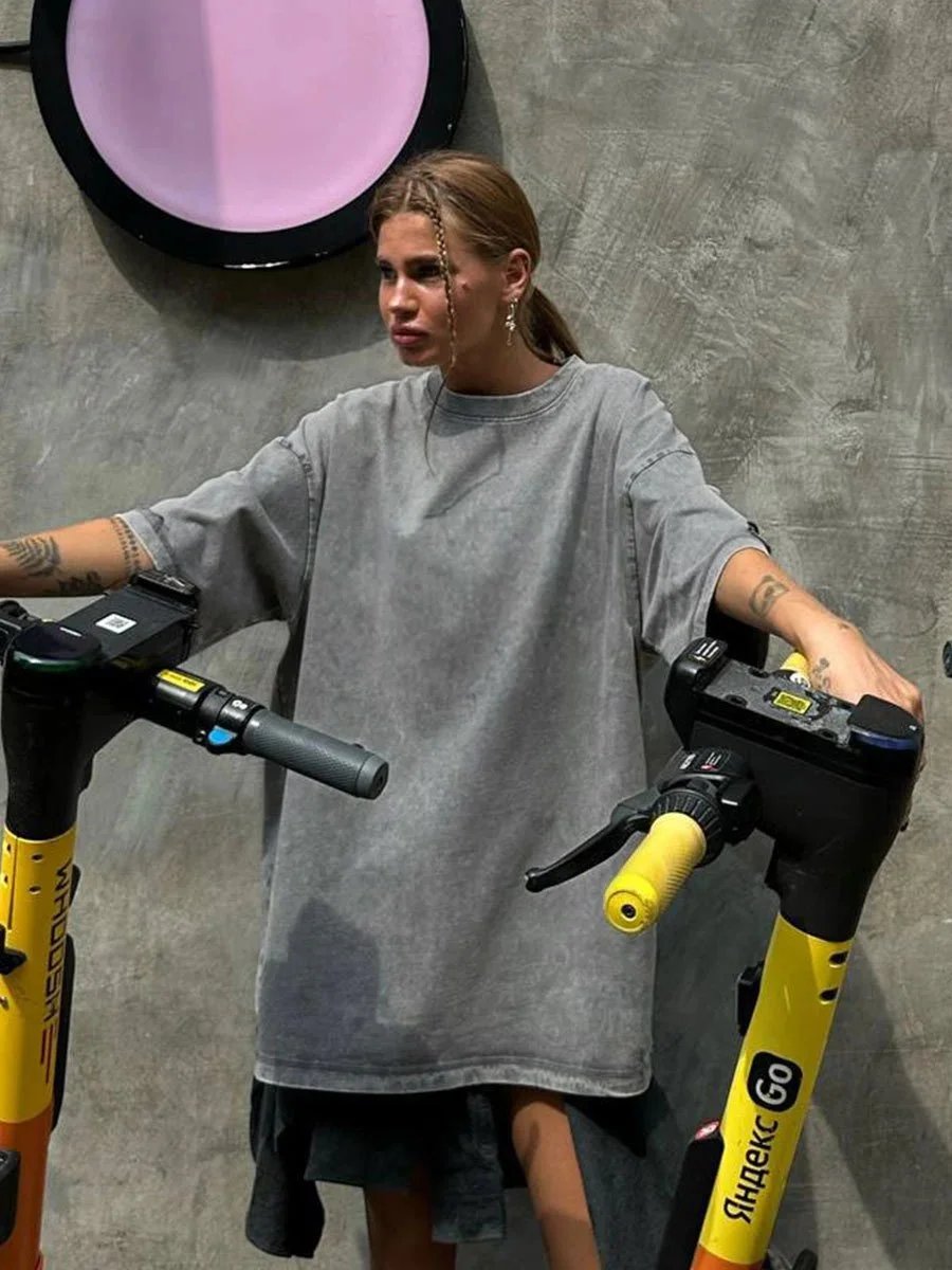 Women's Yoga Clothing European and American Loose Casual Short Sleeve T T-shirt Round Neck Washed Brushed Breathable Sports Top-2568