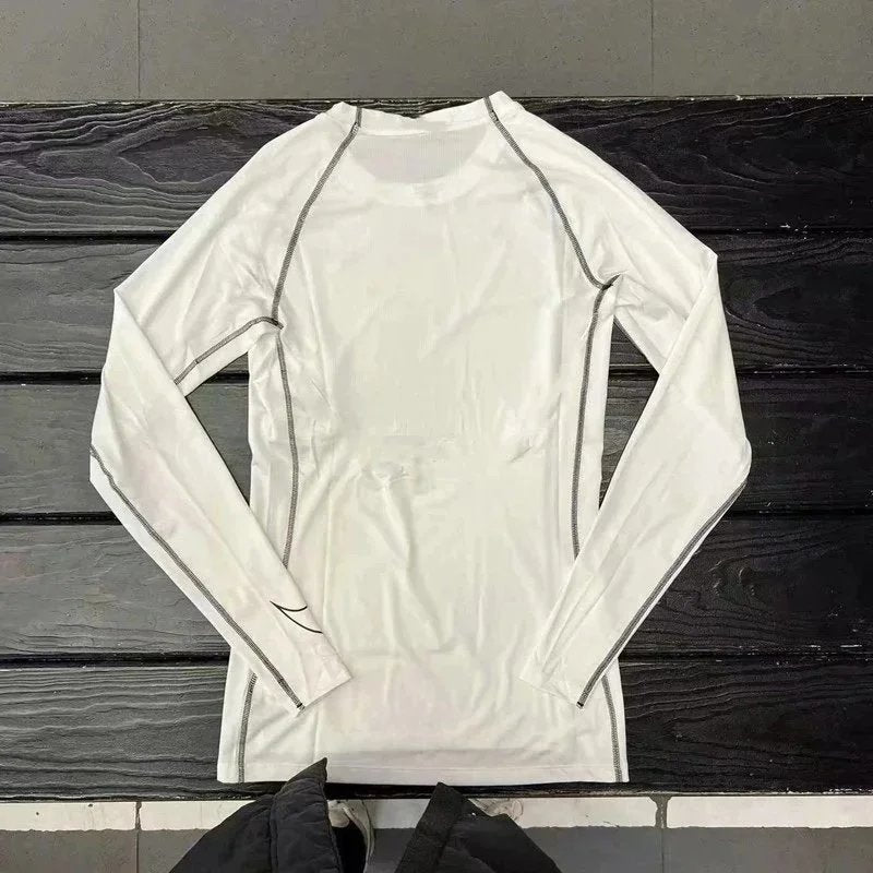 New sports bodysuit long sleeve men high elasticity base layer running fitness T Shirt Basketball Uniform Track and Field Training Top-0508