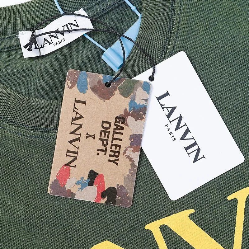 European and American Classic Style Embroidered Print Ink Splash Men's Short Sleeve T Shirt-1880