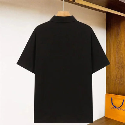 Men's Short Sleeve with Turn-down Collar T Shirt-2828