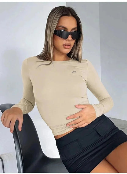 Yoga Clothing Cross-Border Trade Fitness Long Sleeve Base Layer Dance Versatile Quick-Dry Training Top Sports T Shirt-2573