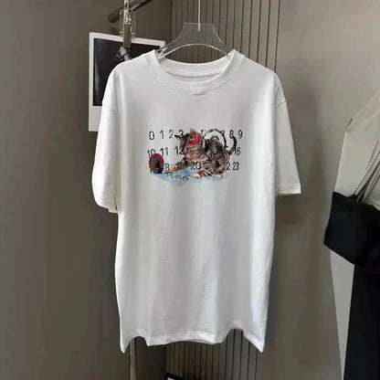 MM6 Cat Digital Print Cotton T Shirt-2801