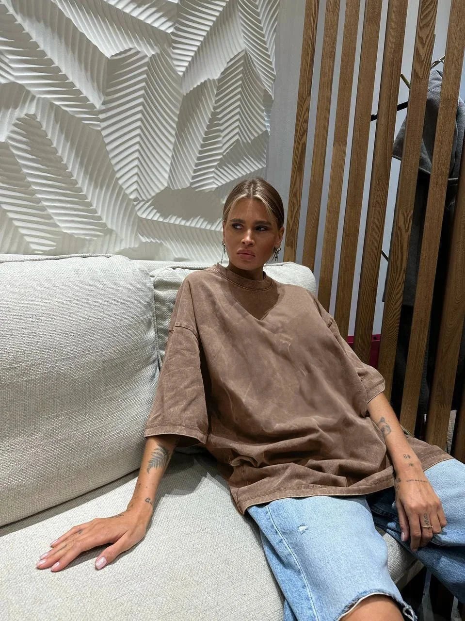 Women's Yoga Clothing European and American Loose Casual Short Sleeve T T-shirt Round Neck Washed Brushed Breathable Sports Top-2568