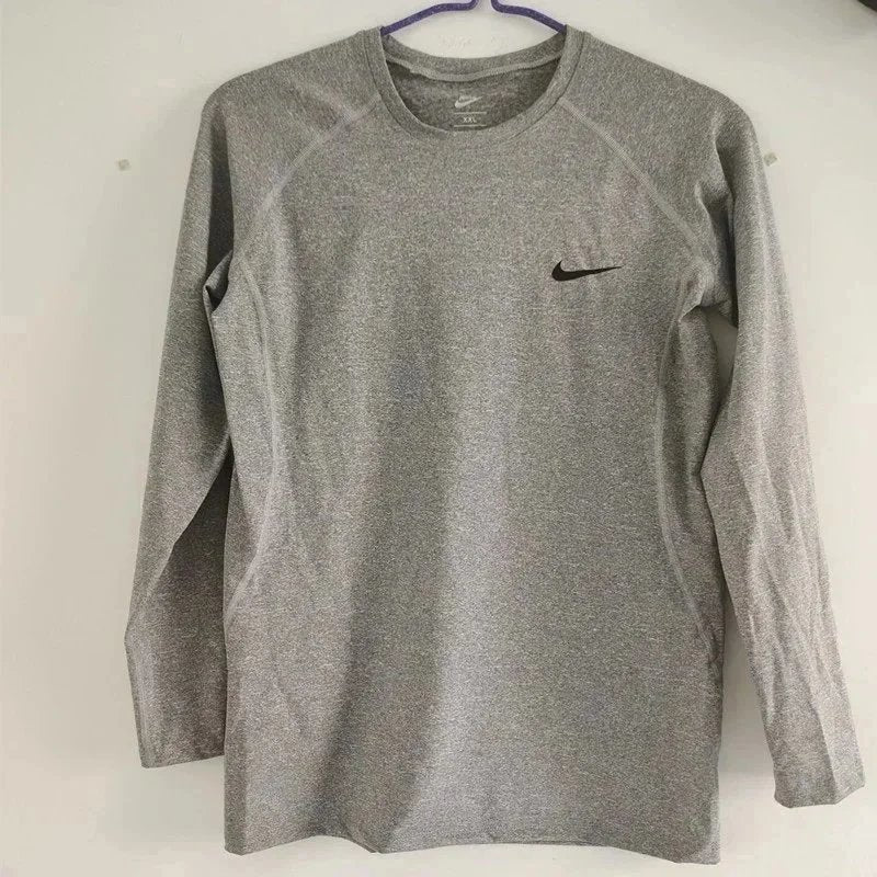 New sports bodysuit long sleeve men high elasticity base layer running fitness T Shirt Basketball Uniform Track and Field Training Top-0508