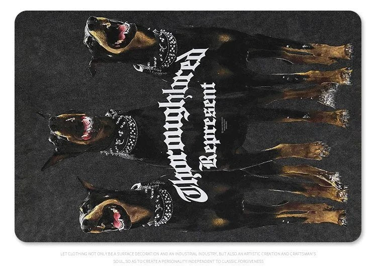 Animal Three Greyhounds Print Short Sleeve T Shirt-2782