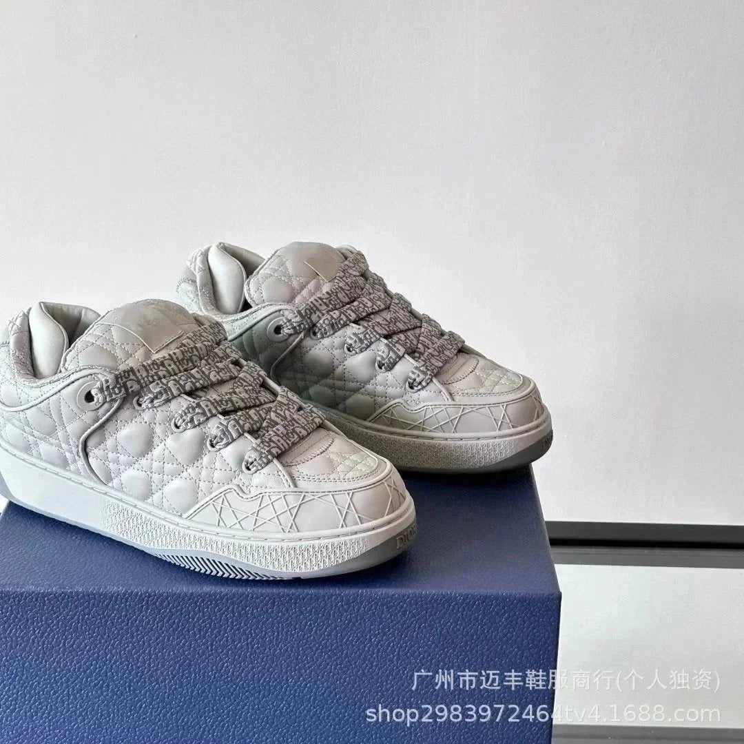 DAB9S Leather Rattan Weave Pattern Floral Pattern Embroidery Fashion sneakers-2922