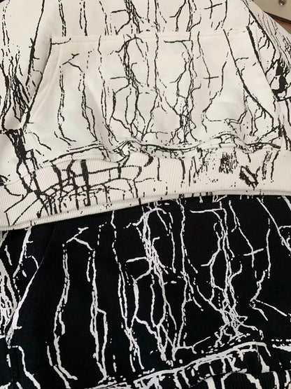 Autumn and Winter New360Gram AM1R1Cracked Classic Letters LOGO Printed cotton terry unisex hooded sweatshirt www.yupoo.site