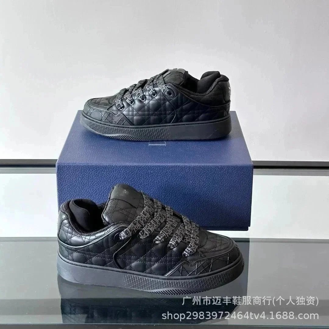 DAB9S Leather Rattan Weave Pattern Floral Pattern Embroidery Fashion sneakers-2922