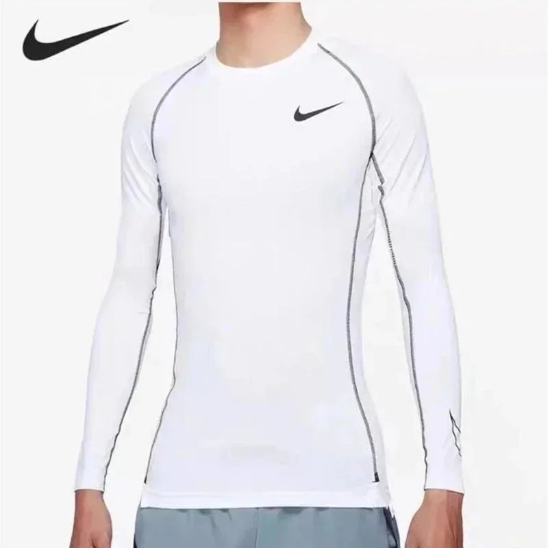 New sports bodysuit long sleeve men high elasticity base layer running fitness T Shirt Basketball Uniform Track and Field Training Top-0508